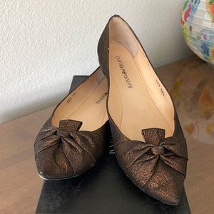 Emporio Armani | Bronze Flats w/ Original Box | Sz 7.5 US (38.5 EUR)